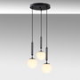 Opviq 11465 Lámpara de Araña Moderna, Metálica y de Cristal con Estilos Industrial y Escandinavo, Altura Ajustable, Blanco/Negro